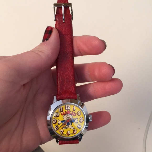 Vintage Hawaiian Punch watch w red leather band - Do not know if it works - Picture 4 of 4